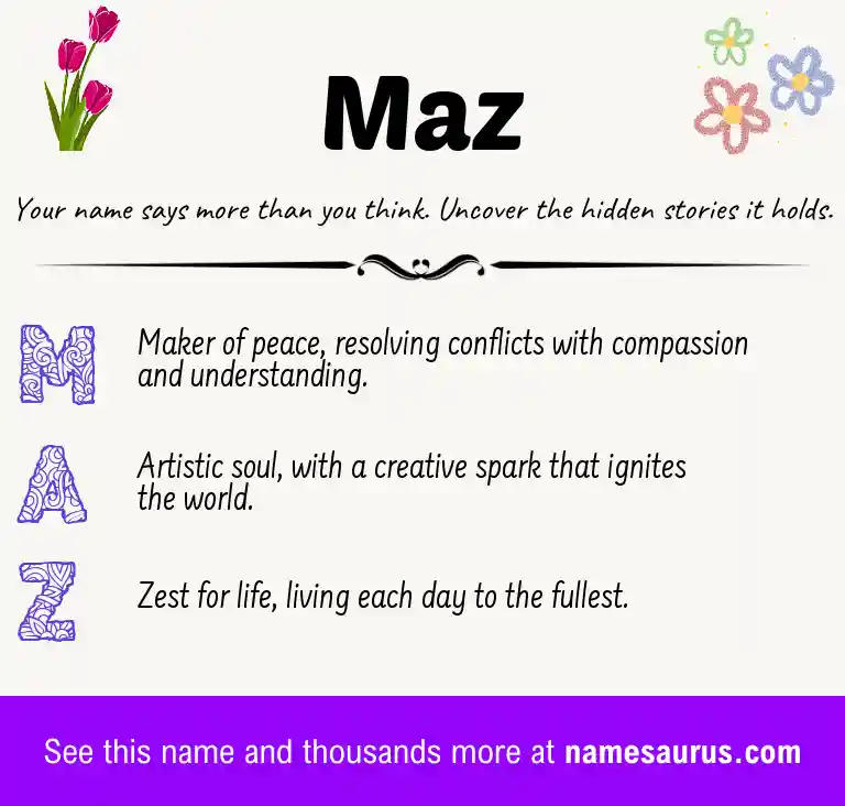 Acrostic poem about Maz.
