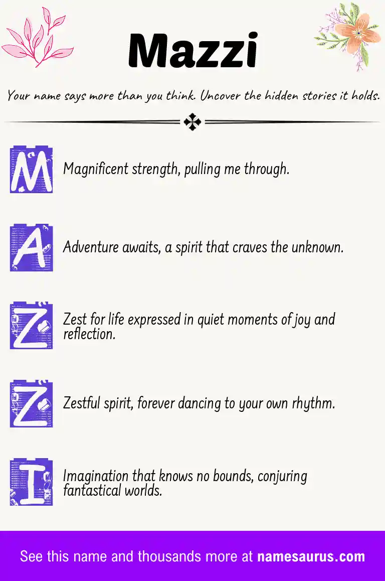 Acrostic poem about Mazzi.