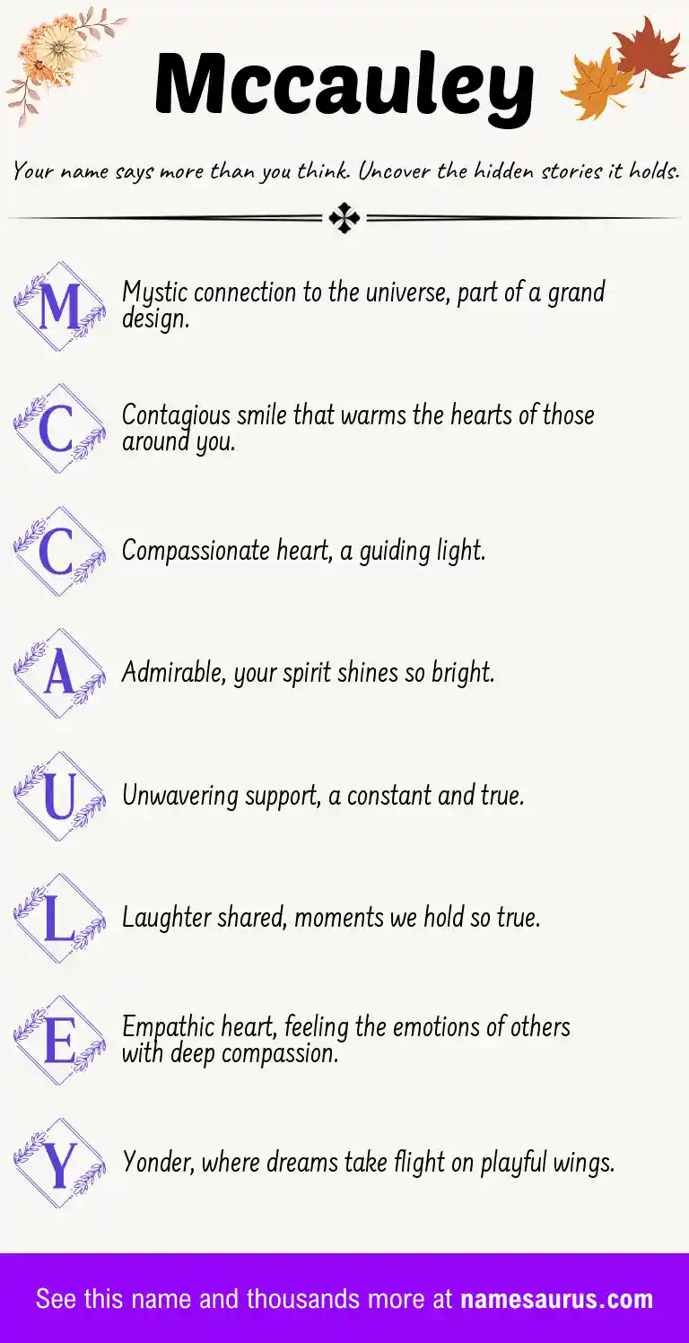 Acrostic poem about Mccauley.