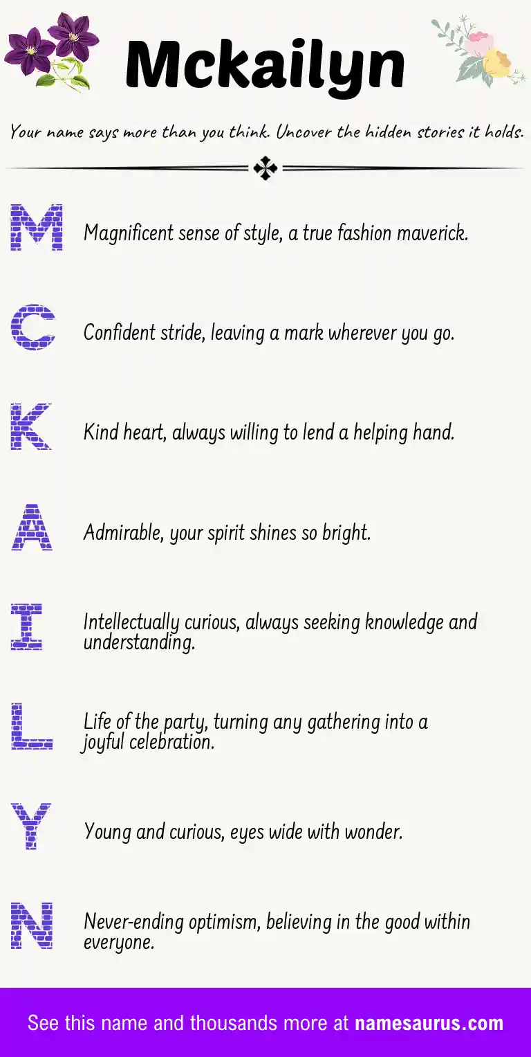 Acrostic poem about Mckailyn.
