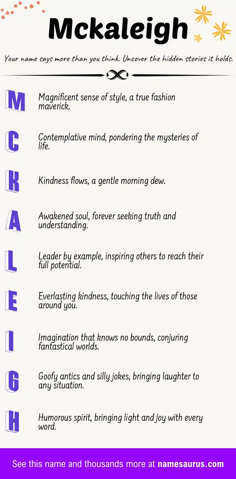 Acrostic poem about Mckaleigh.