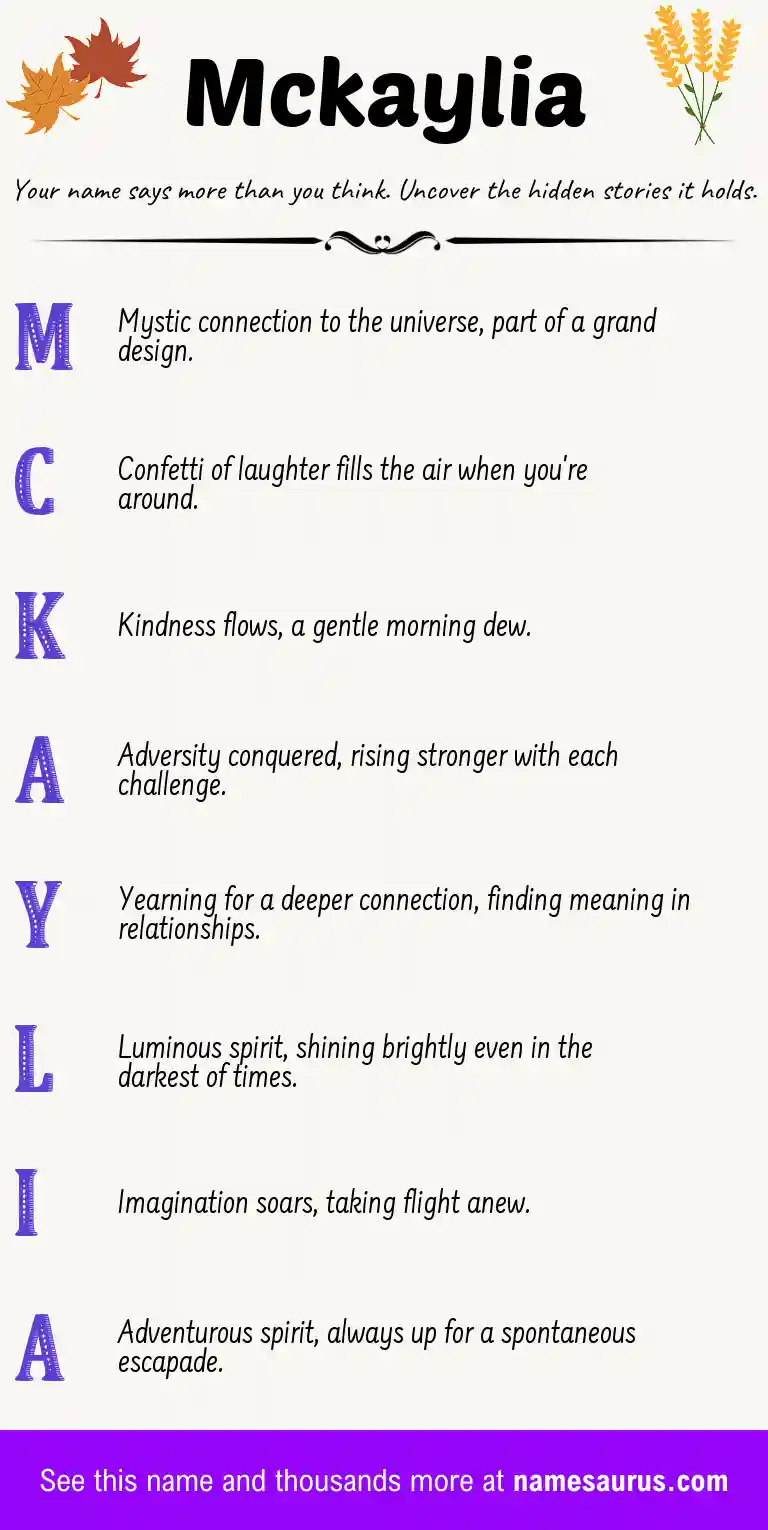 Acrostic poem about Mckaylia.