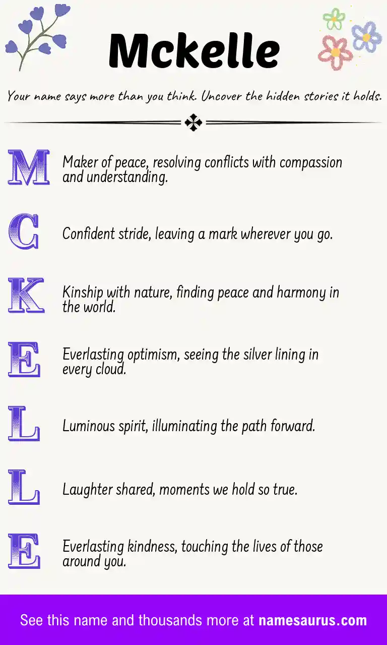 Acrostic poem about Mckelle.