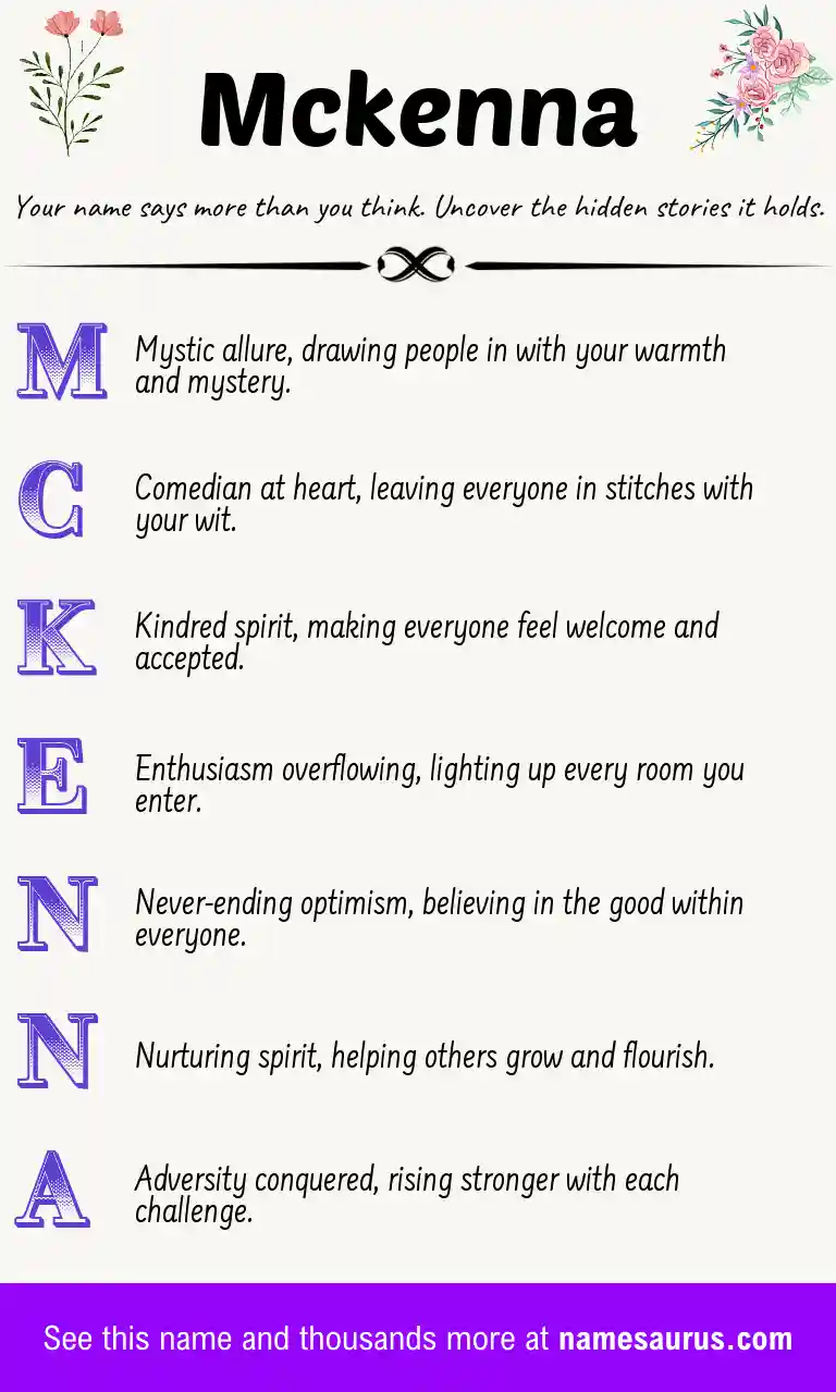 Acrostic poem about Mckenna.