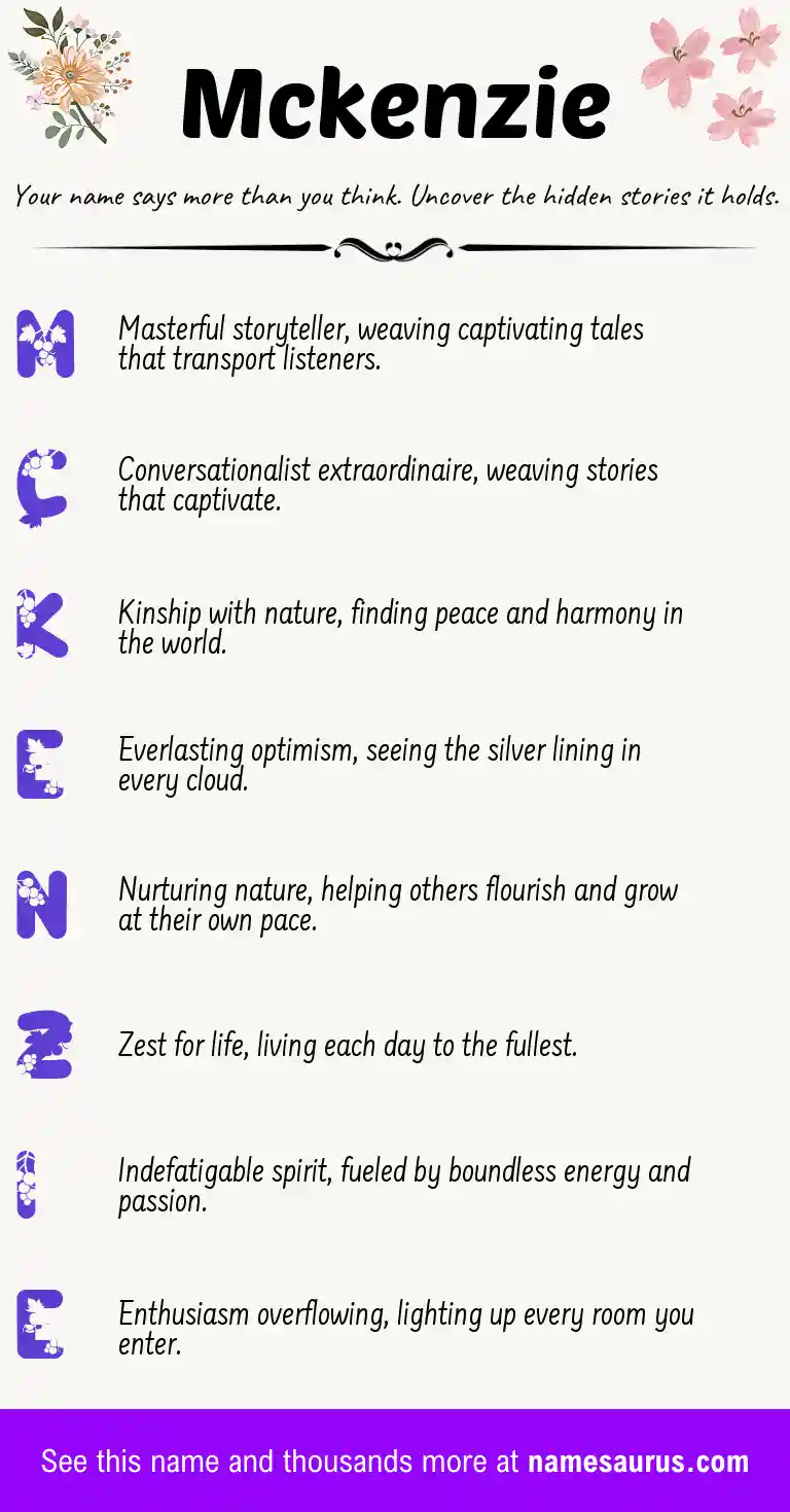 Acrostic poem about Mckenzie.