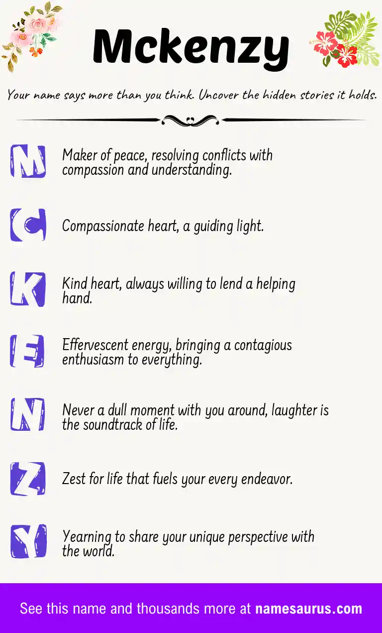 Acrostic poem about Mckenzy.