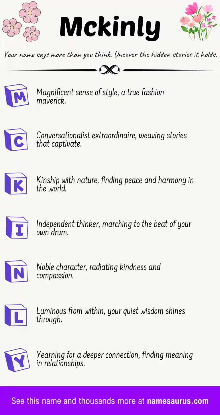 Acrostic poem about Mckinly.