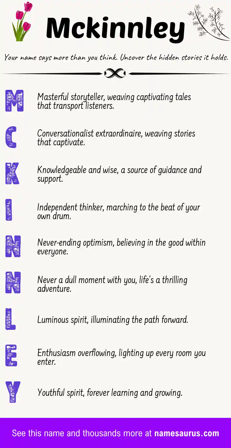 Acrostic poem about Mckinnley.
