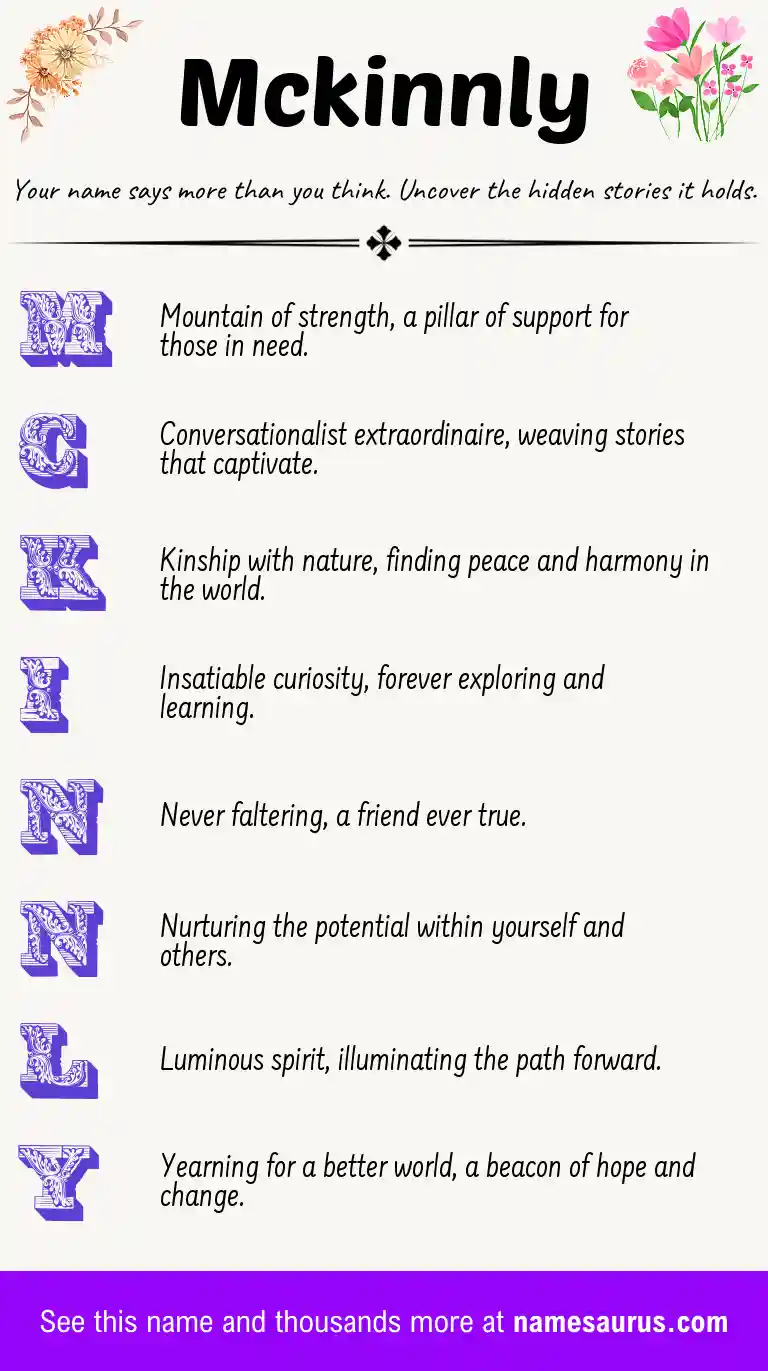 Acrostic poem about Mckinnly.