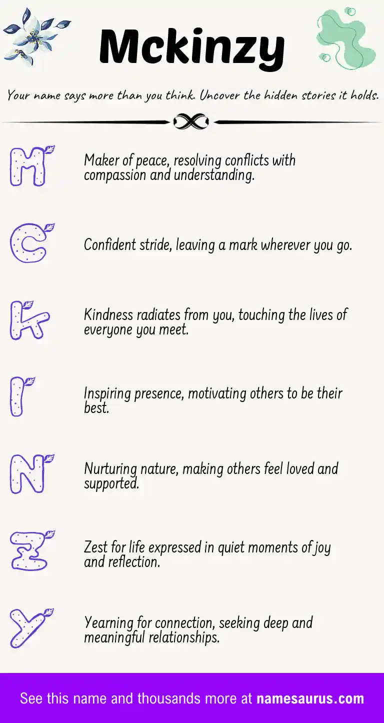 Acrostic poem about Mckinzy.