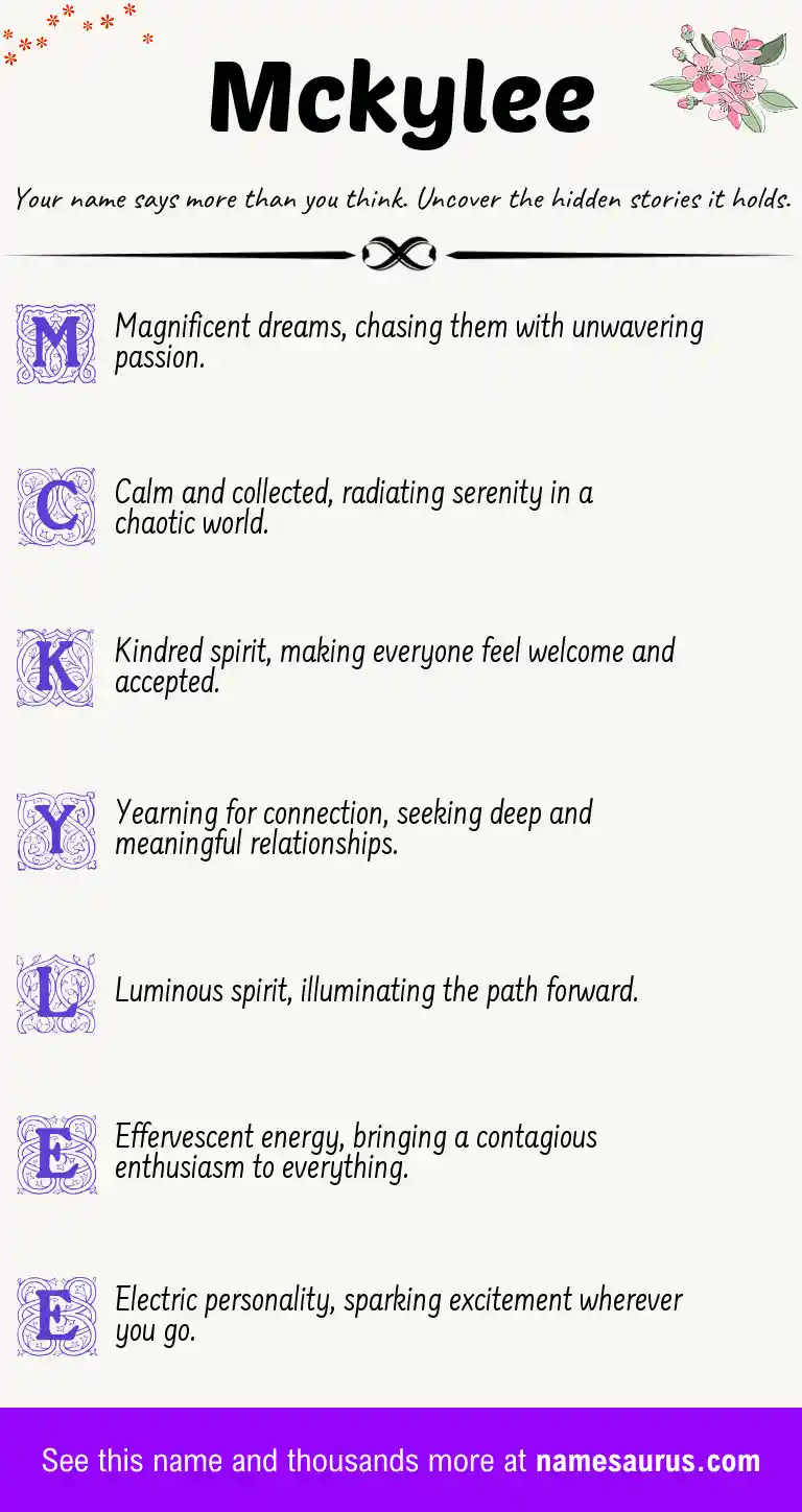 Acrostic poem about Mckylee.