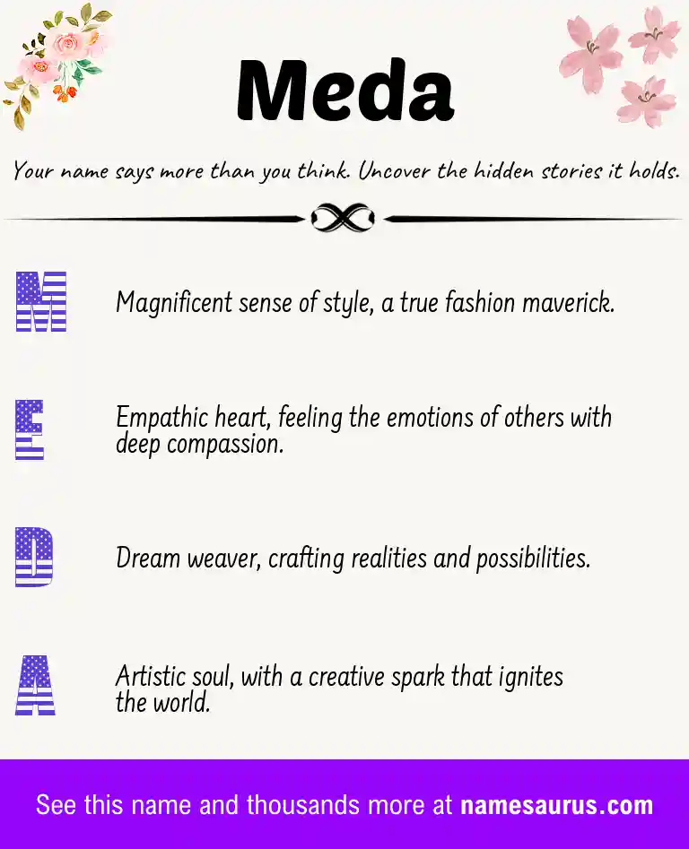 Acrostic poem about Meda.