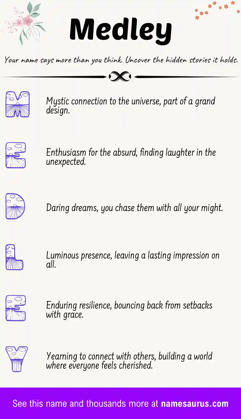 Acrostic poem about Medley.