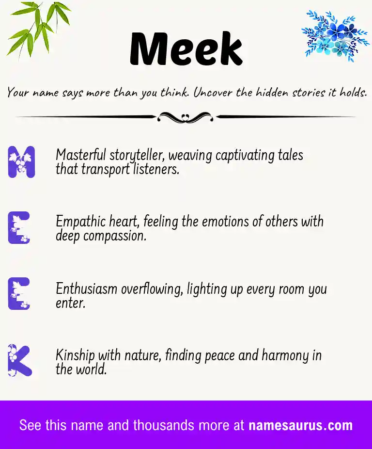 Acrostic poem about Meek.