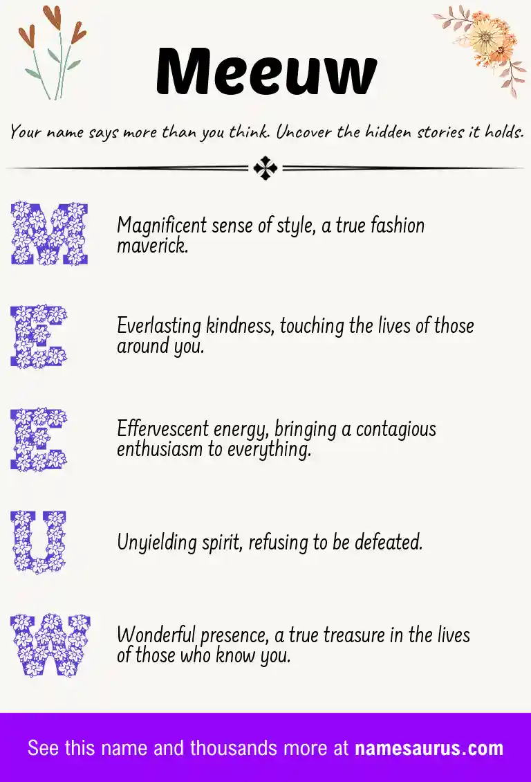 Acrostic poem about Meeuw.