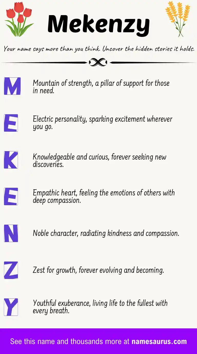 Acrostic poem about Mekenzy.