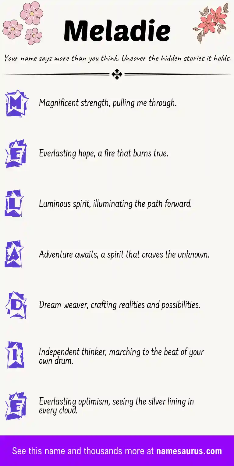 Acrostic poem about Meladie.