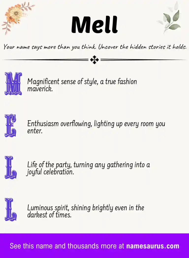 Acrostic poem about Mell.