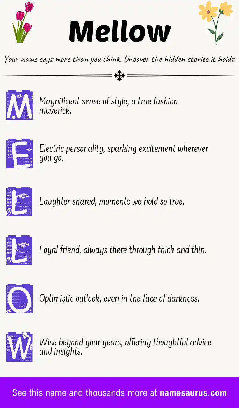 Acrostic poem about Mellow.