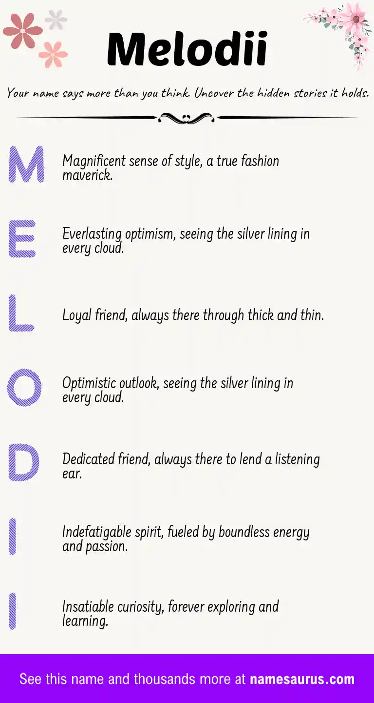 Acrostic poem about Melodii.