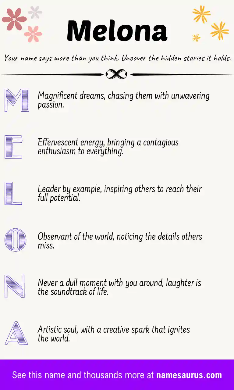 Acrostic poem about Melona.