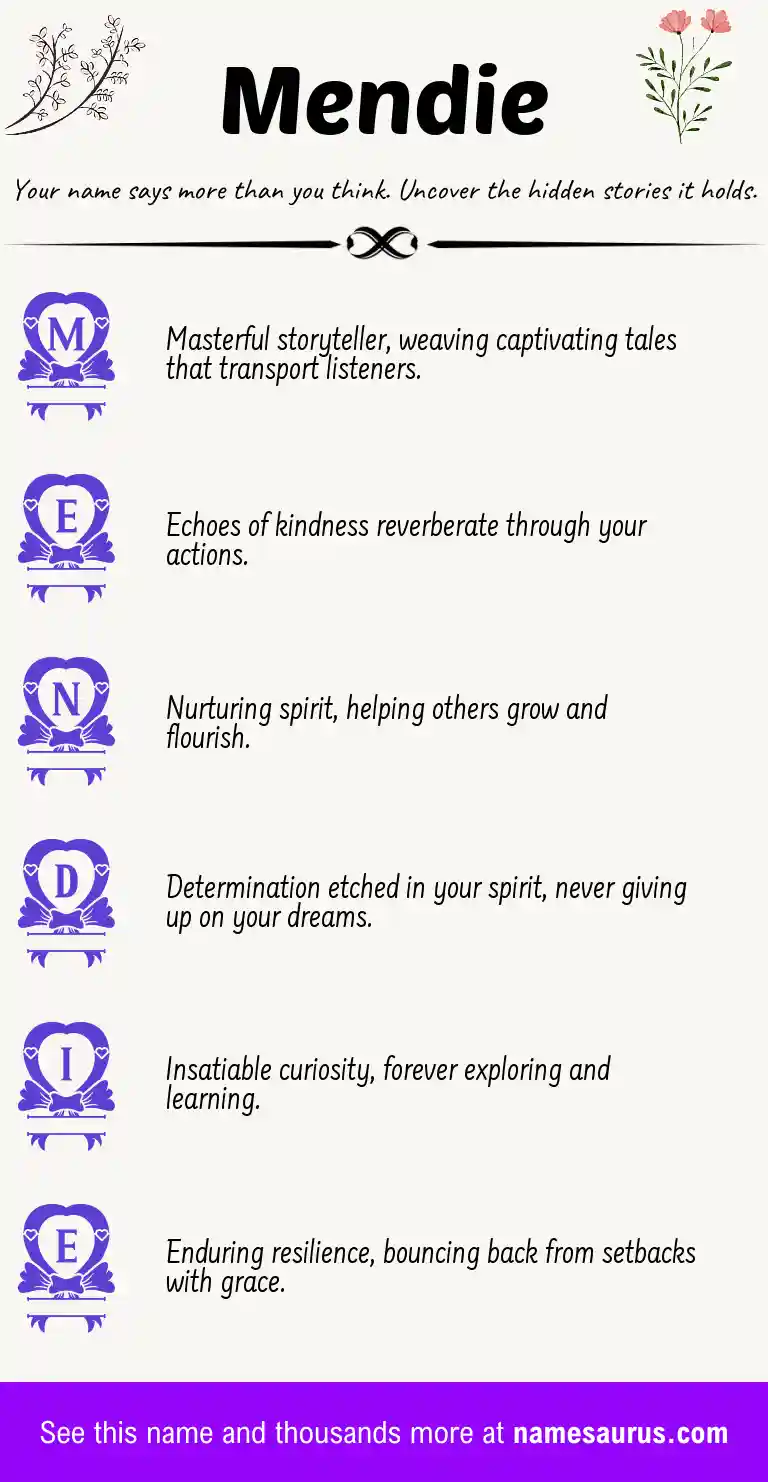 Acrostic poem about Mendie.