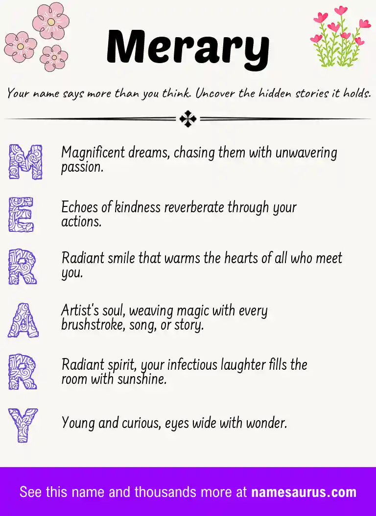 Acrostic poem about Merary.