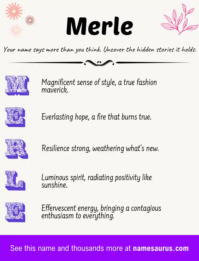 Acrostic poem about Merle.