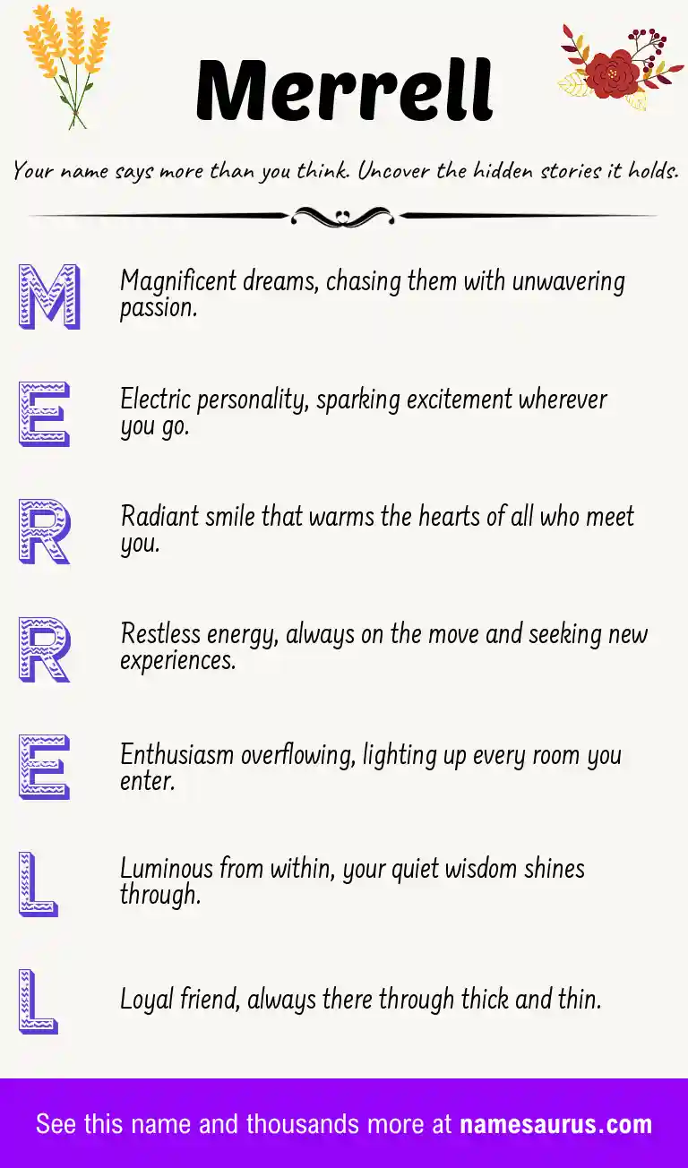 Acrostic poem about Merrell.