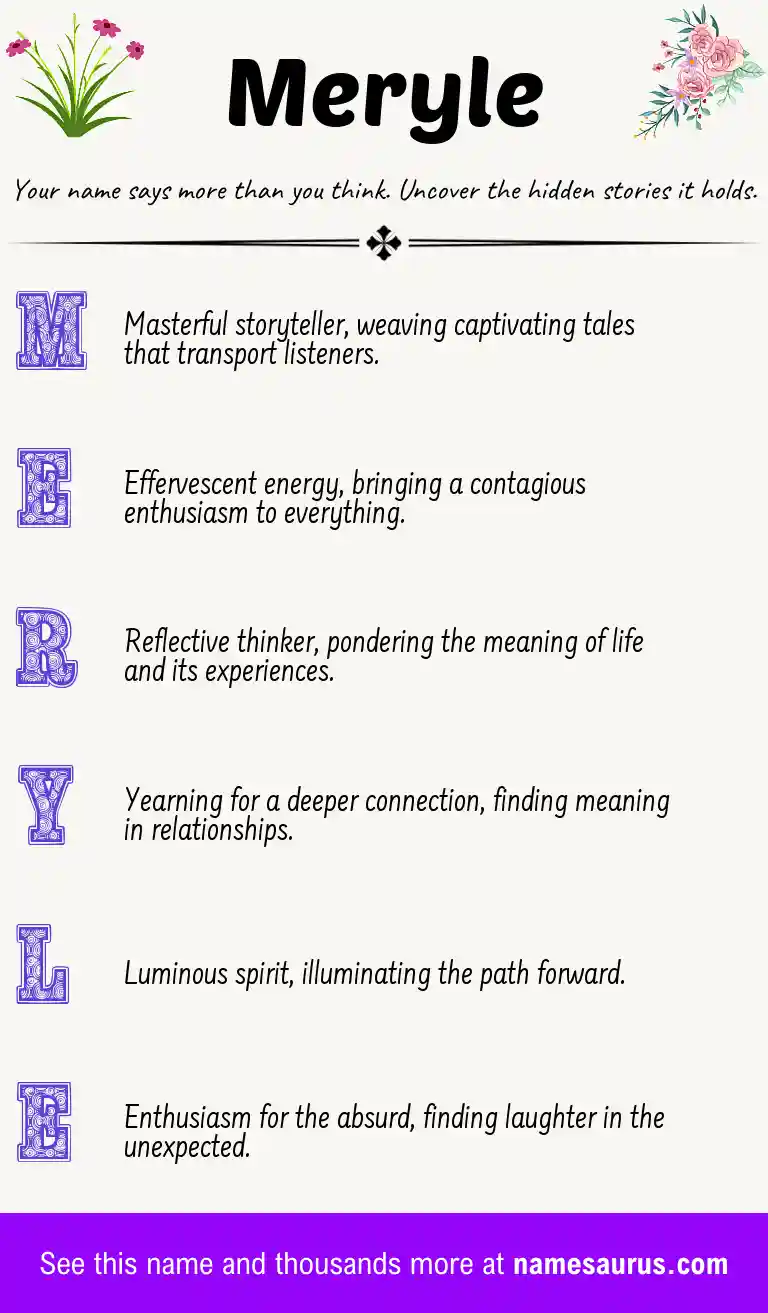 Acrostic poem about Meryle.