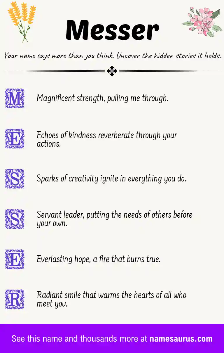 Acrostic poem about Messer.