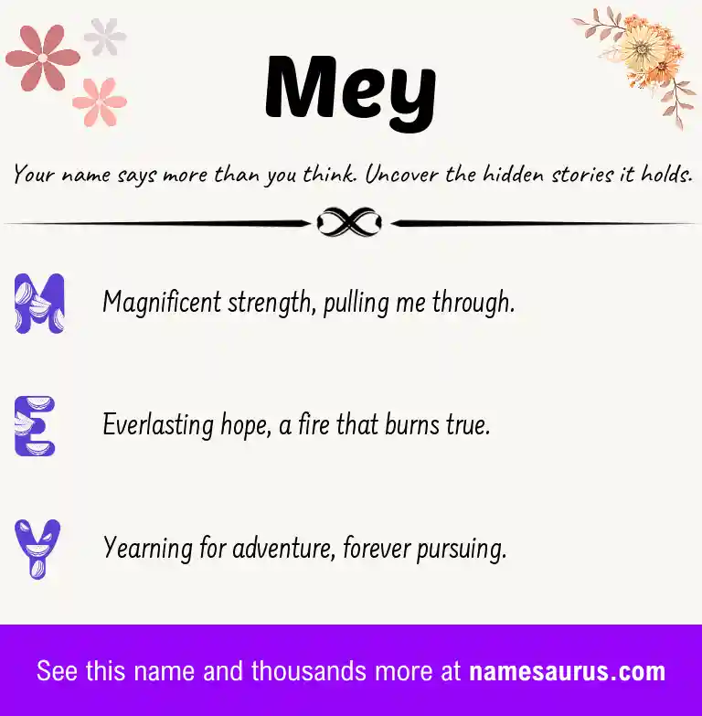 Acrostic poem about Mey.