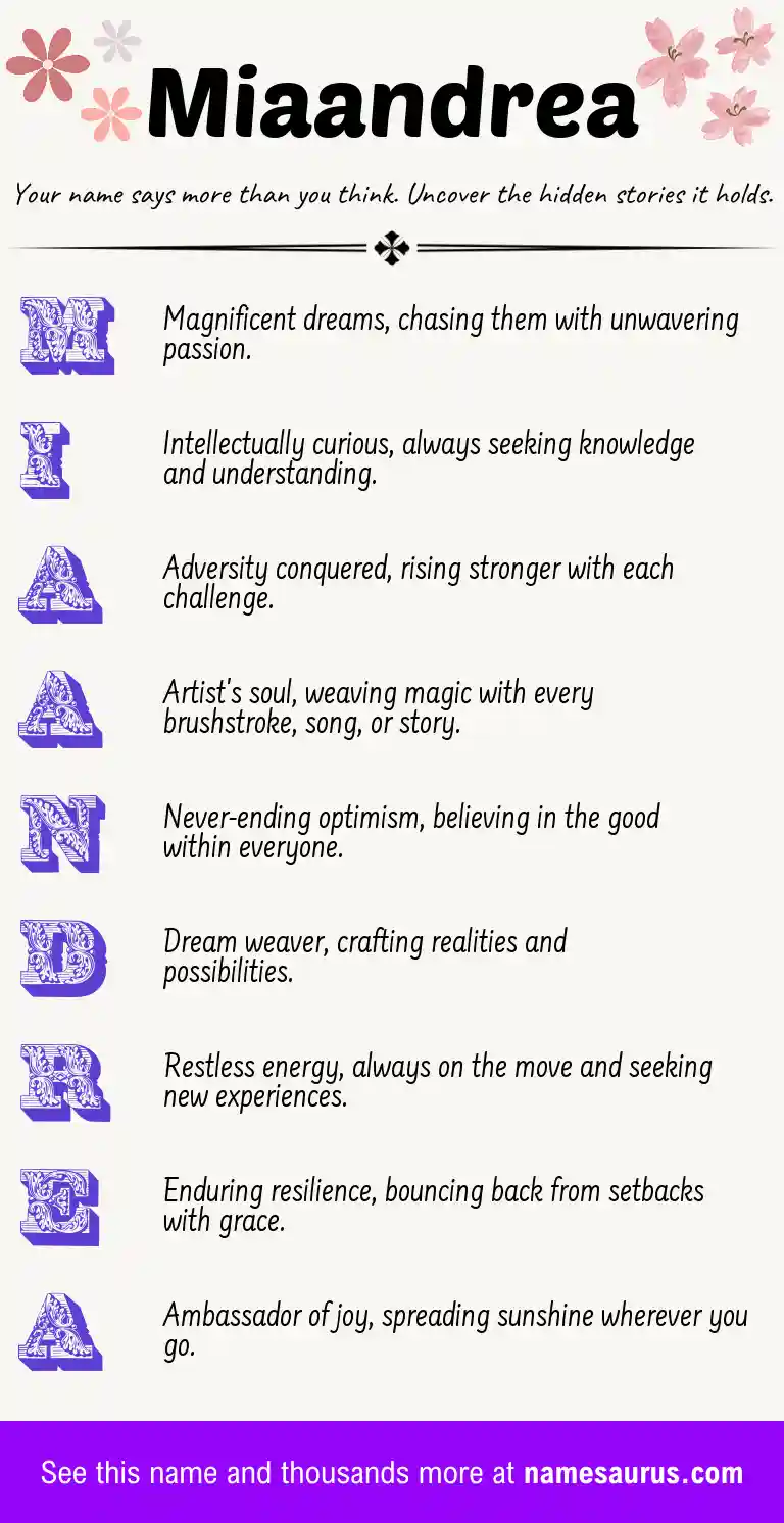 Acrostic poem about Miaandrea.