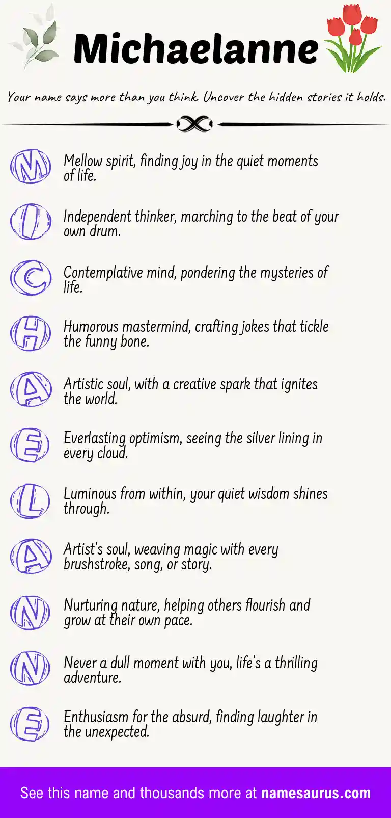 Acrostic poem about Michaelanne.
