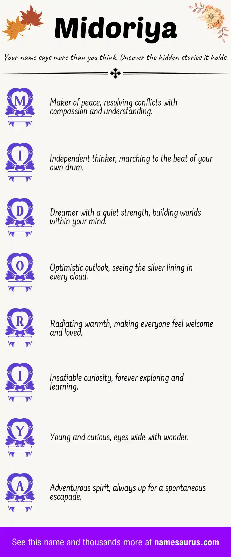 Acrostic poem about Midoriya.