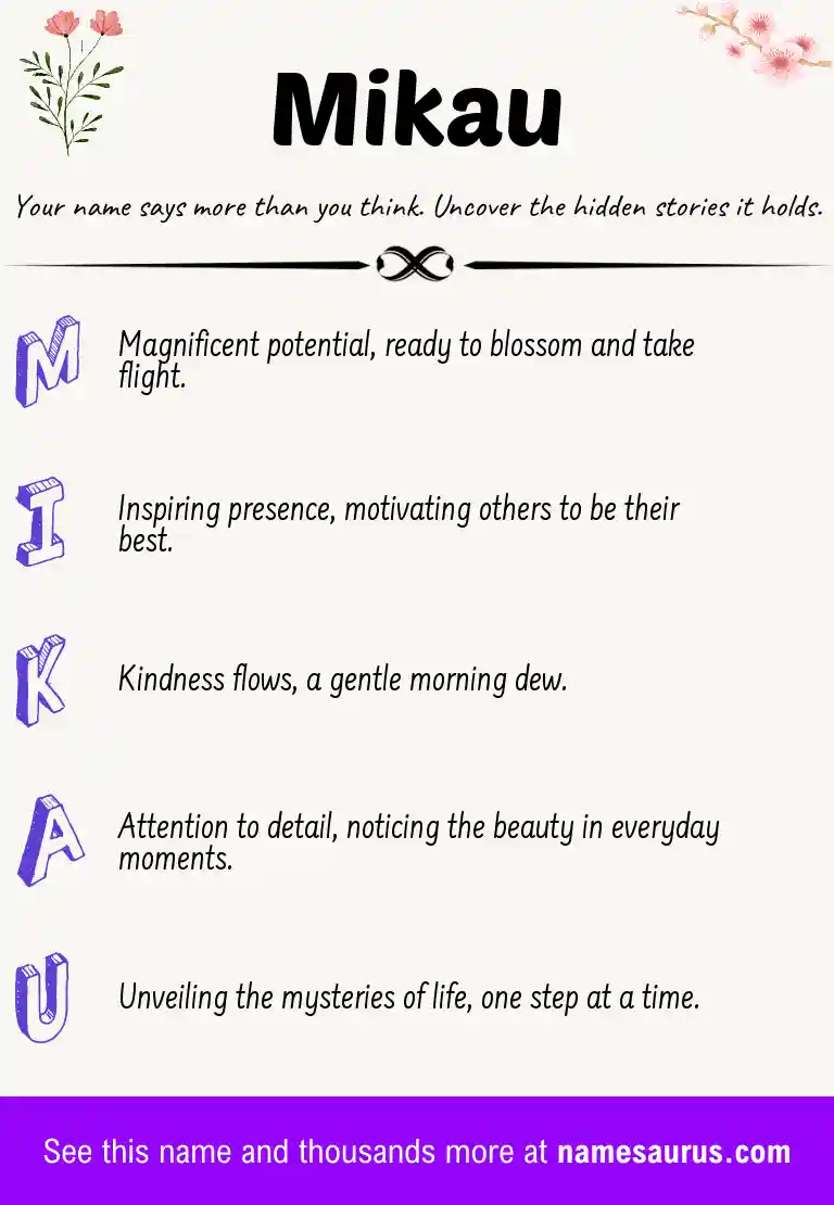 Acrostic poem about Mikau.
