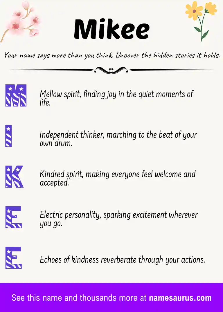 Acrostic poem about Mikee.