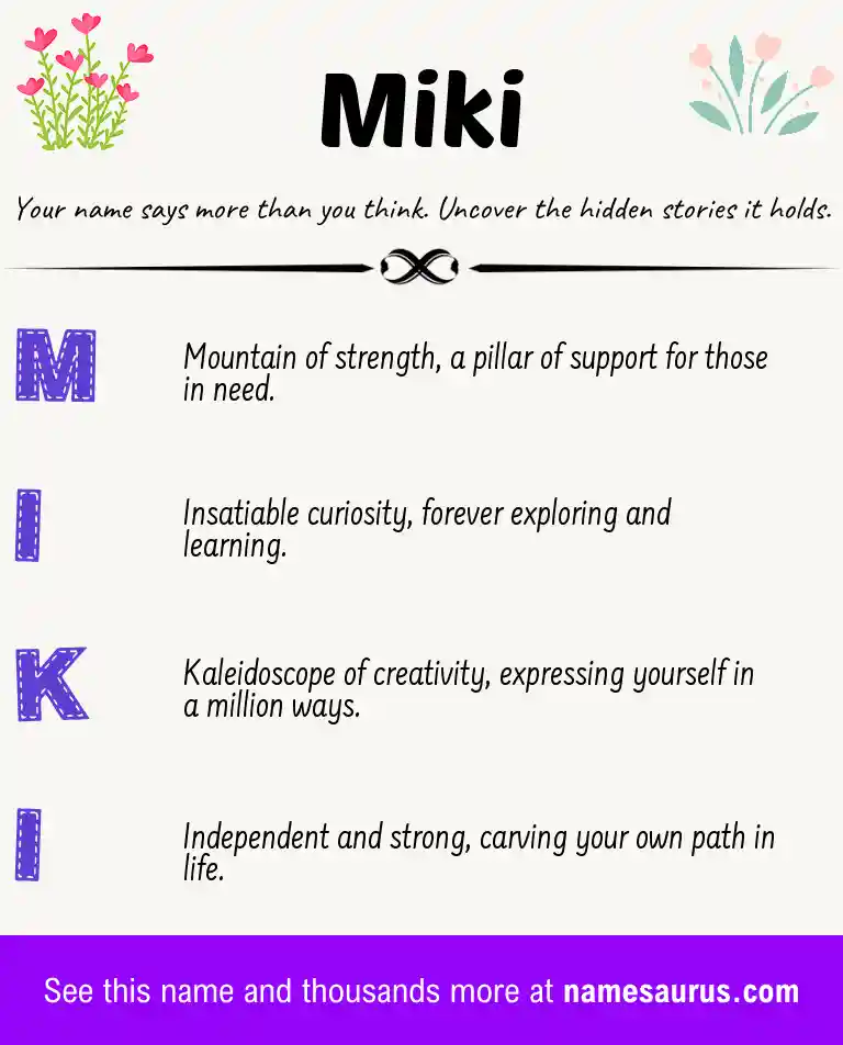Acrostic poem about Miki.
