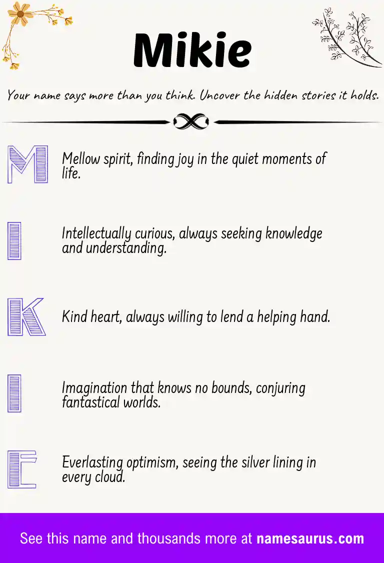 Acrostic poem about Mikie.