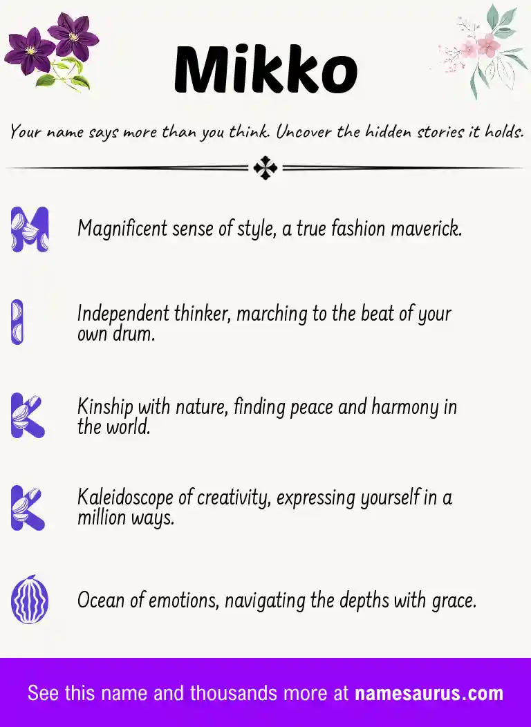 Acrostic poem about Mikko.