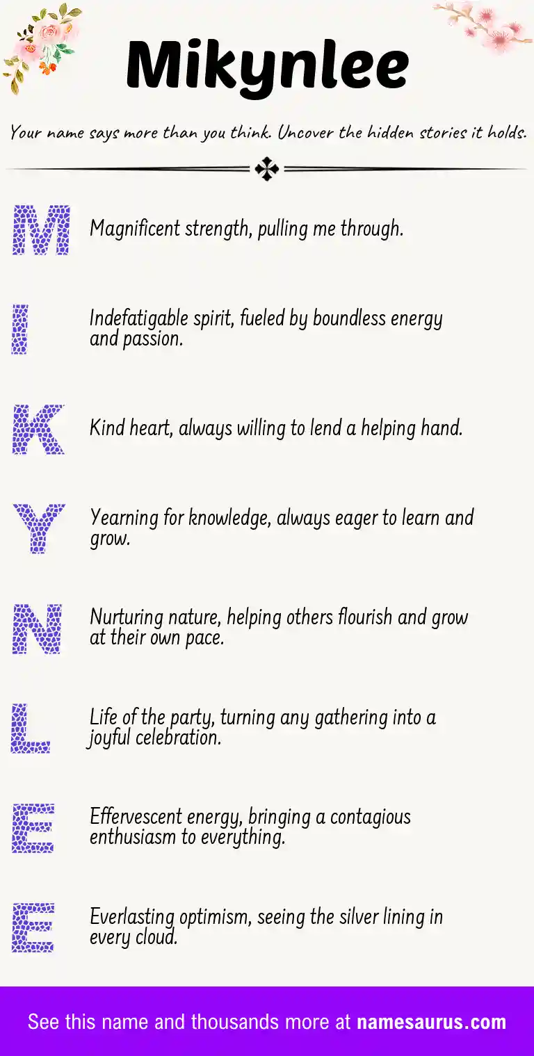 Acrostic poem about Mikynlee.