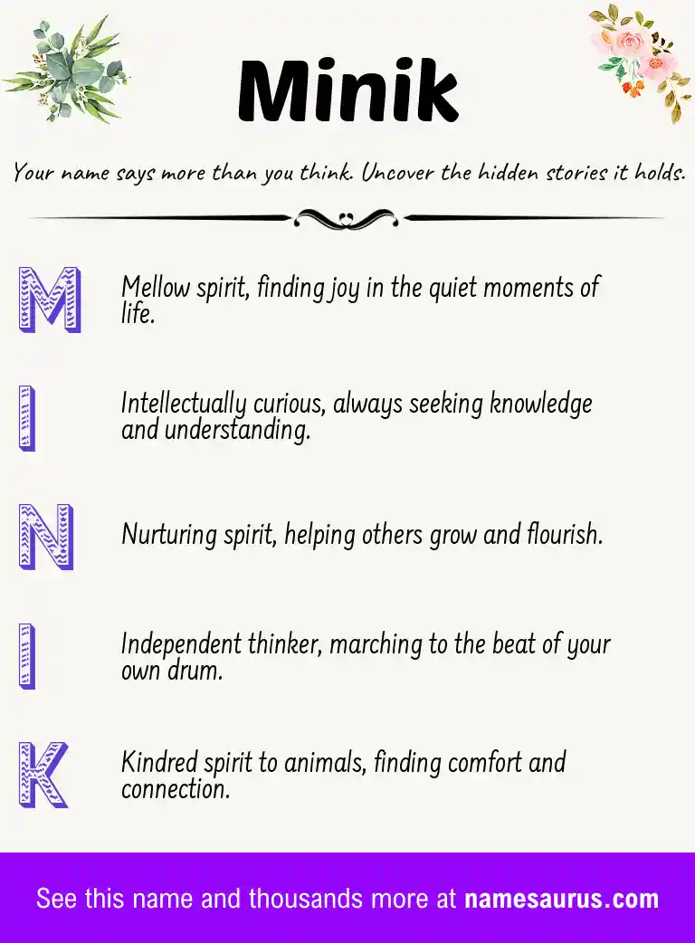 Acrostic poem about Minik.