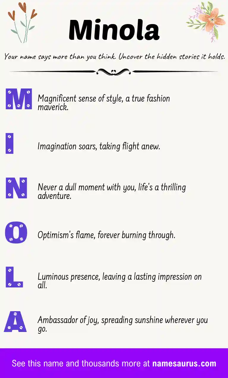 Acrostic poem about Minola.