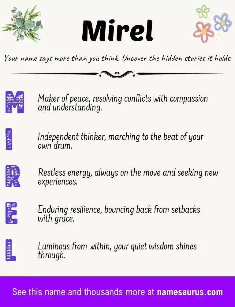 Acrostic poem about Mirel.