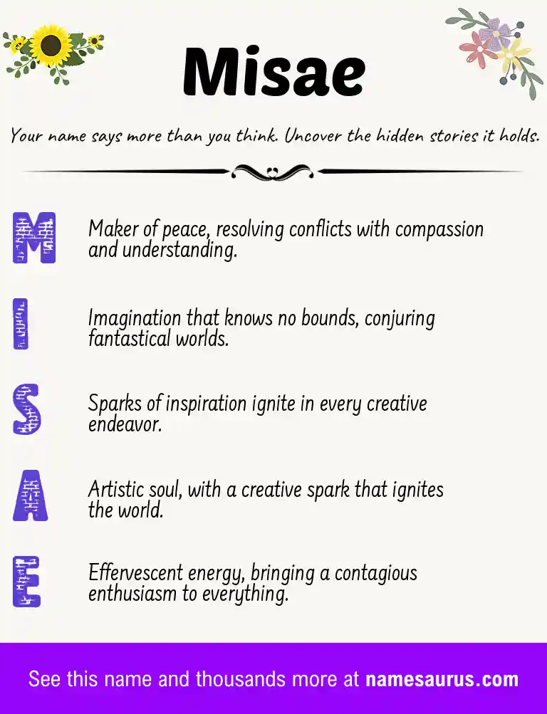 Acrostic poem about Misae.