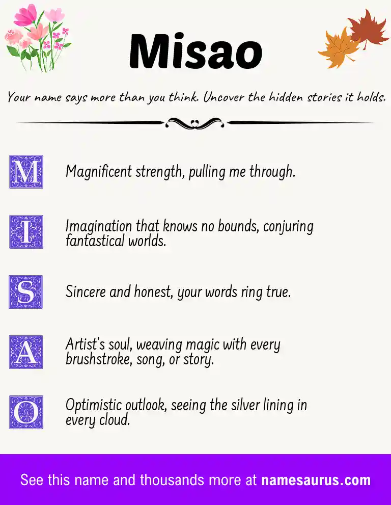 Acrostic poem about Misao.
