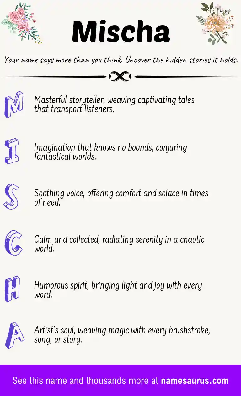 Acrostic poem about Mischa.