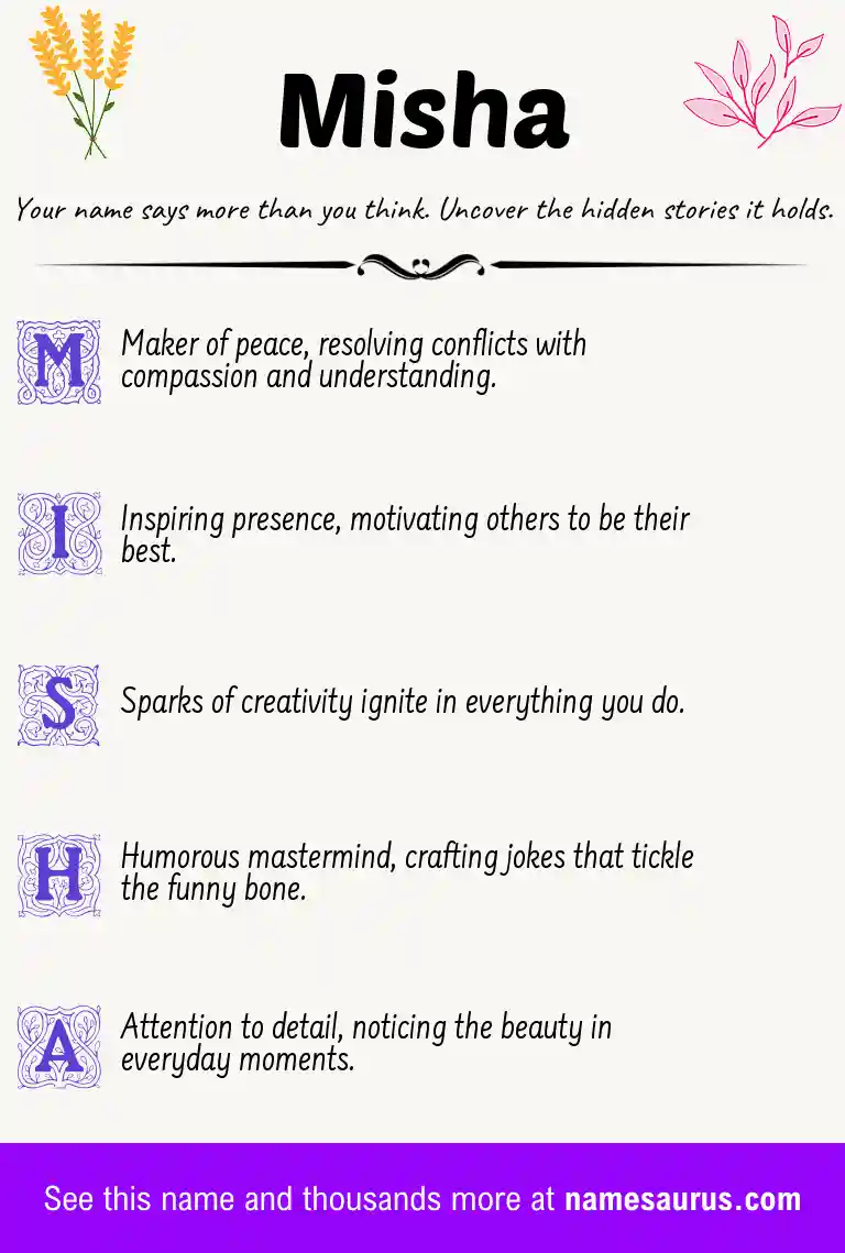 Acrostic poem about Misha.