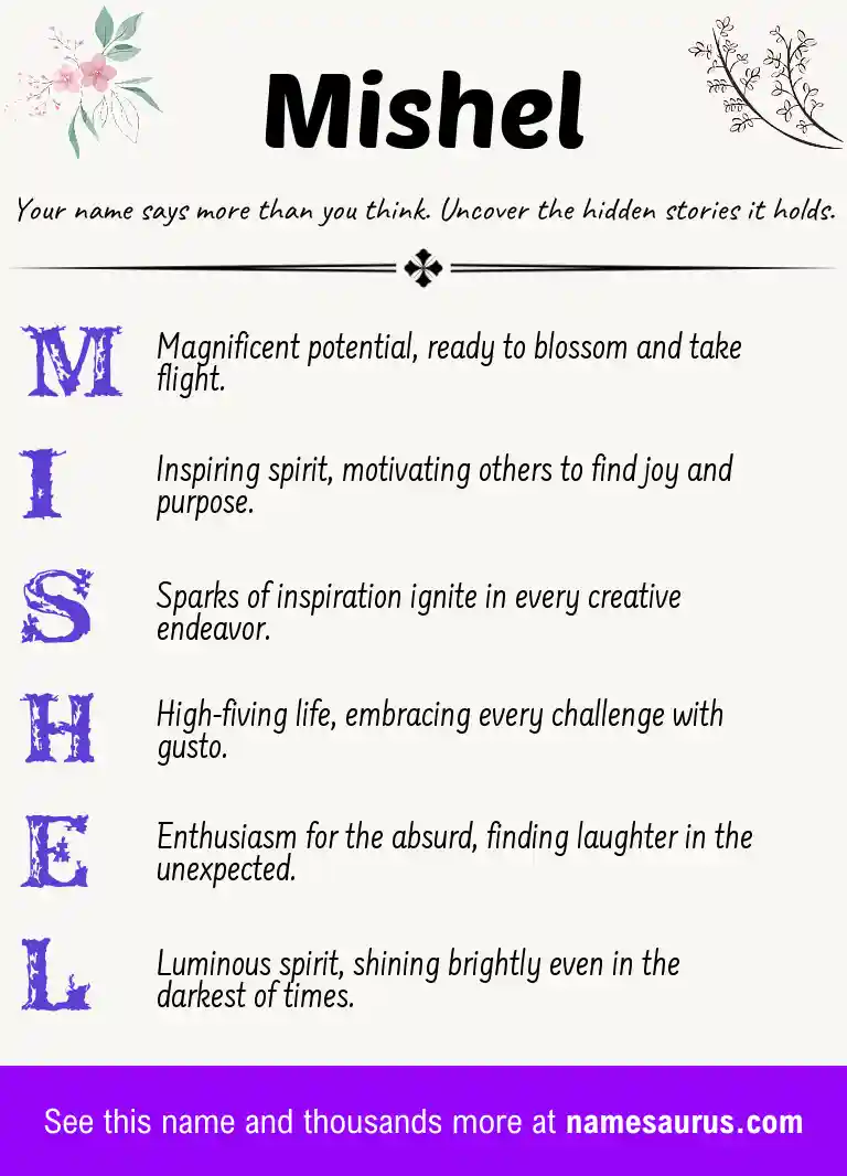 Acrostic poem about Mishel.
