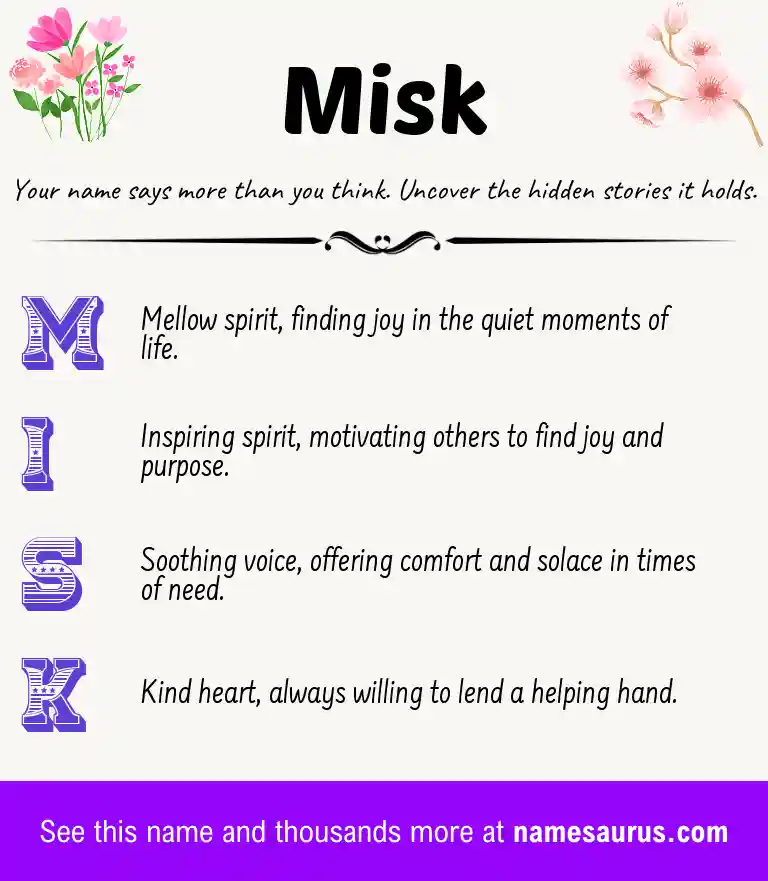 Acrostic poem about Misk.